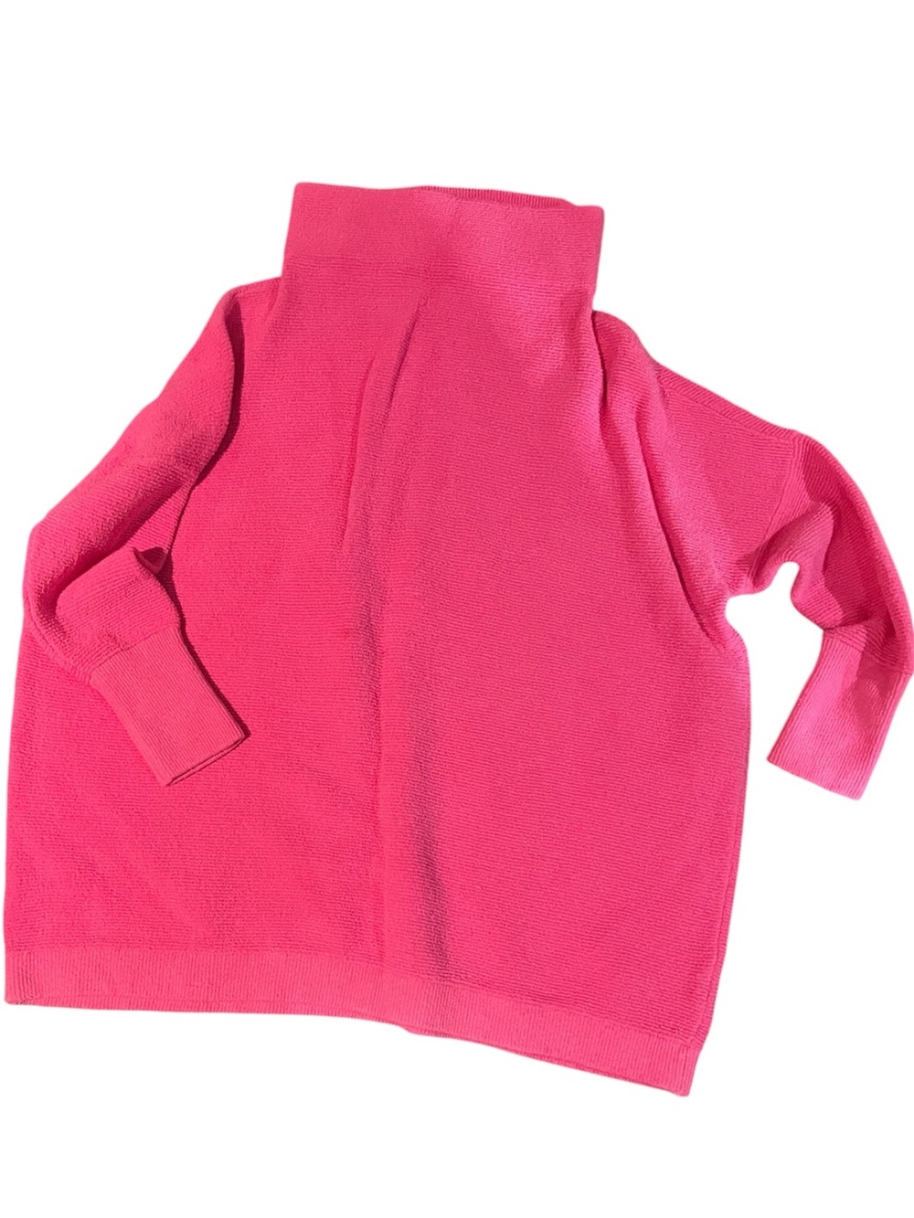 Free People Bright Pink OTTOMAN Turtleneck Sweater M like new